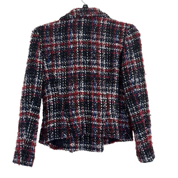 IRO Sloane Women's Tweed Moto Plaid Multicolor Jacket Size 40 IT (US Small) - Picture 2 of 8